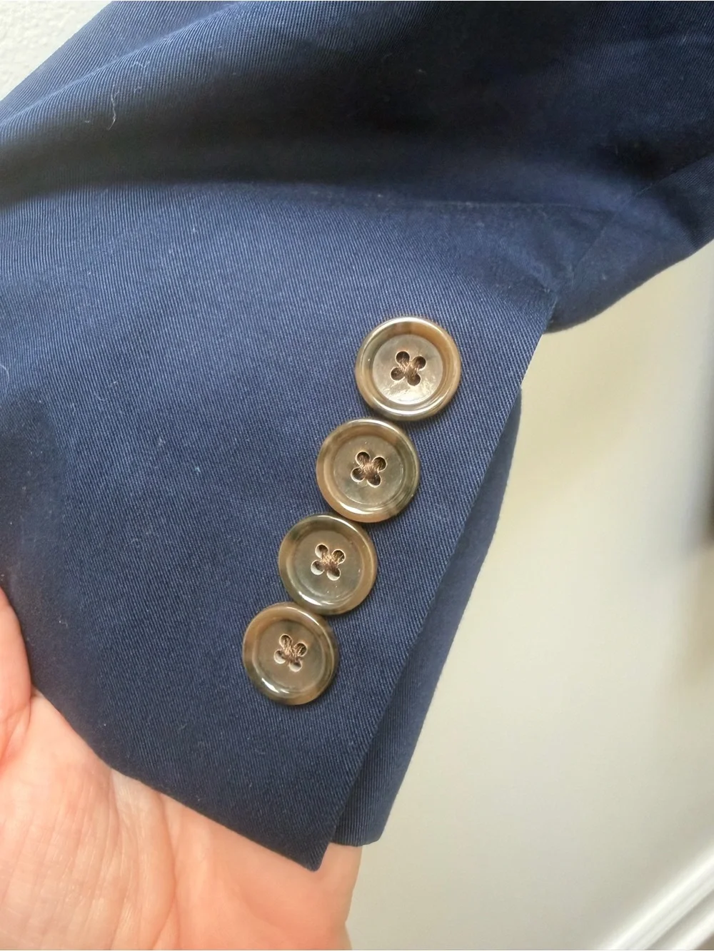 J.Crew Crosby Blazer Suit Jacket Blue Italian Cotton Larusmiani 42R